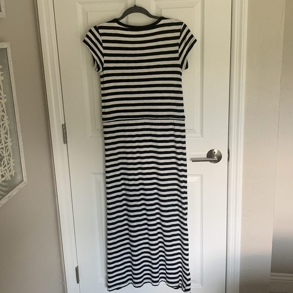 Talbots black and white striped maxi dress size smll - Picture 4 of 6